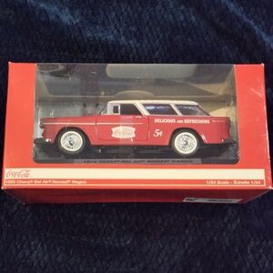 Collectible Coca-Cola Red and White Chevy Bel Air Model